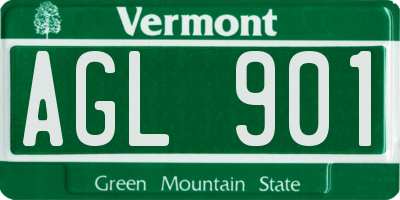 VT license plate AGL901