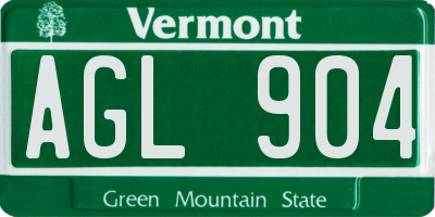 VT license plate AGL904
