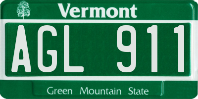 VT license plate AGL911