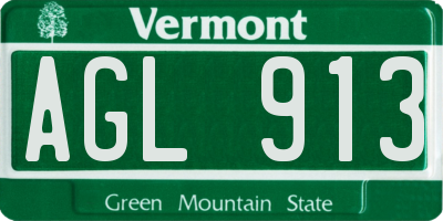 VT license plate AGL913