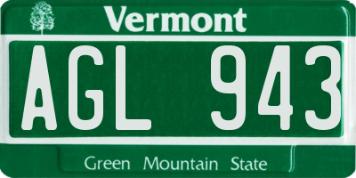 VT license plate AGL943