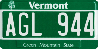 VT license plate AGL944