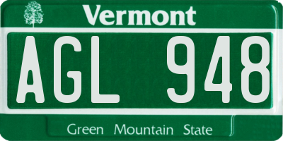 VT license plate AGL948