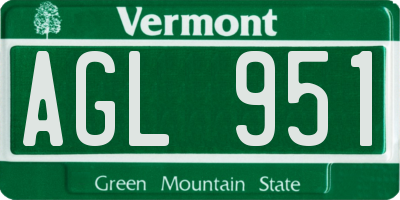 VT license plate AGL951