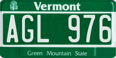 VT license plate AGL976