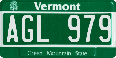 VT license plate AGL979