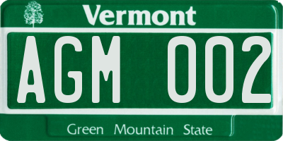 VT license plate AGM002