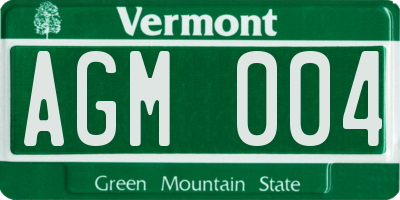 VT license plate AGM004