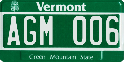 VT license plate AGM006