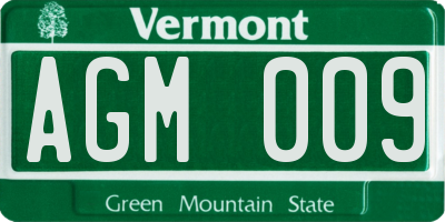 VT license plate AGM009