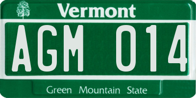 VT license plate AGM014