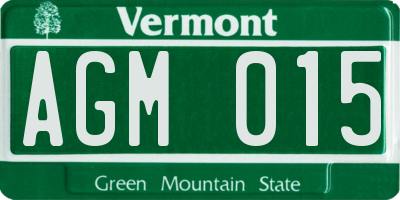 VT license plate AGM015