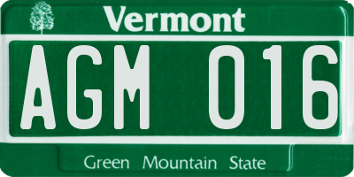VT license plate AGM016