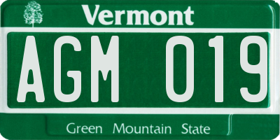 VT license plate AGM019