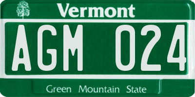 VT license plate AGM024