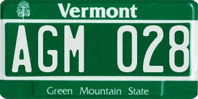 VT license plate AGM028