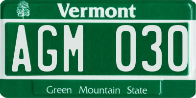 VT license plate AGM030