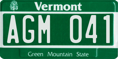 VT license plate AGM041