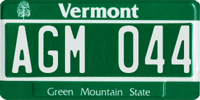 VT license plate AGM044