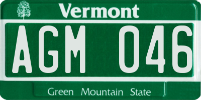 VT license plate AGM046