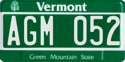 VT license plate AGM052