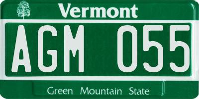 VT license plate AGM055