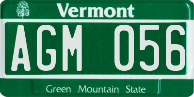 VT license plate AGM056