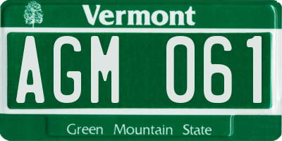 VT license plate AGM061