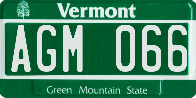 VT license plate AGM066