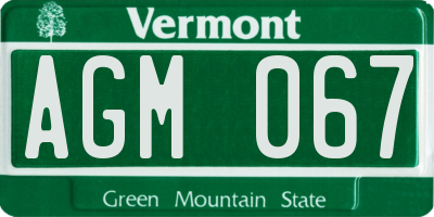 VT license plate AGM067