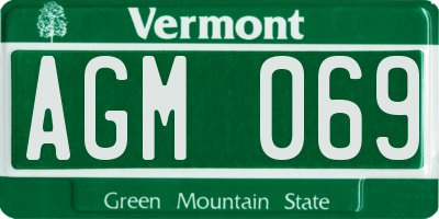 VT license plate AGM069