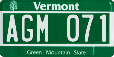 VT license plate AGM071