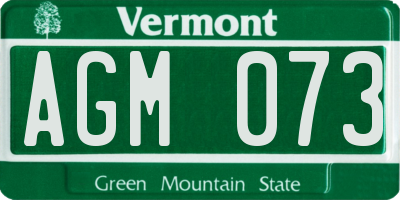 VT license plate AGM073