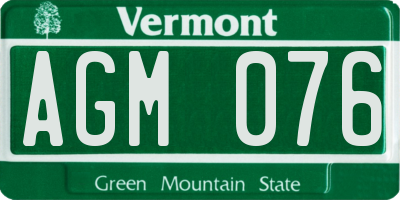 VT license plate AGM076