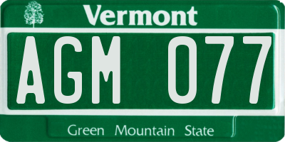 VT license plate AGM077