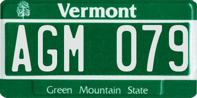 VT license plate AGM079