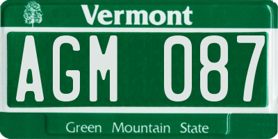 VT license plate AGM087