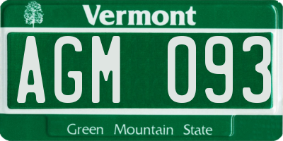 VT license plate AGM093