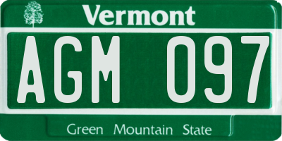 VT license plate AGM097