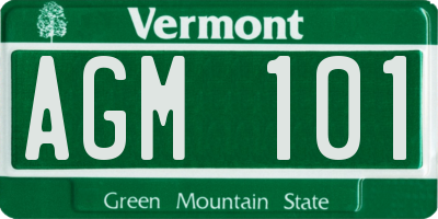 VT license plate AGM101