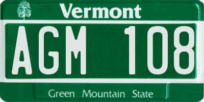 VT license plate AGM108
