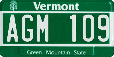 VT license plate AGM109