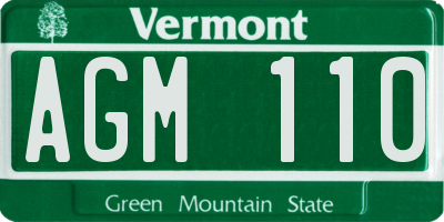 VT license plate AGM110
