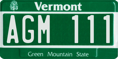 VT license plate AGM111
