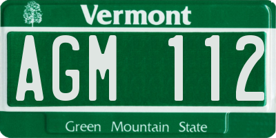 VT license plate AGM112