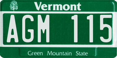 VT license plate AGM115