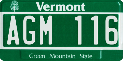 VT license plate AGM116