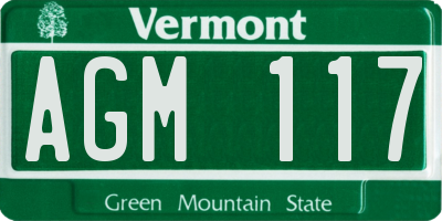 VT license plate AGM117