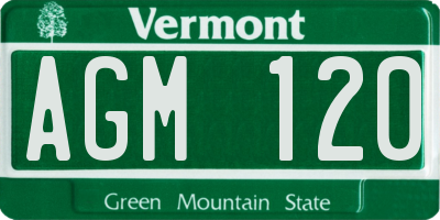 VT license plate AGM120