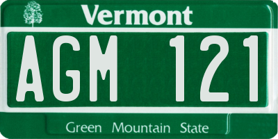 VT license plate AGM121